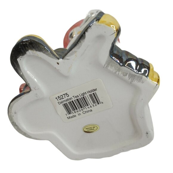 Fire House Dog Tea Light Holder Iridescent Helmet Boots Hydrant 7" - Picture 5 of 5